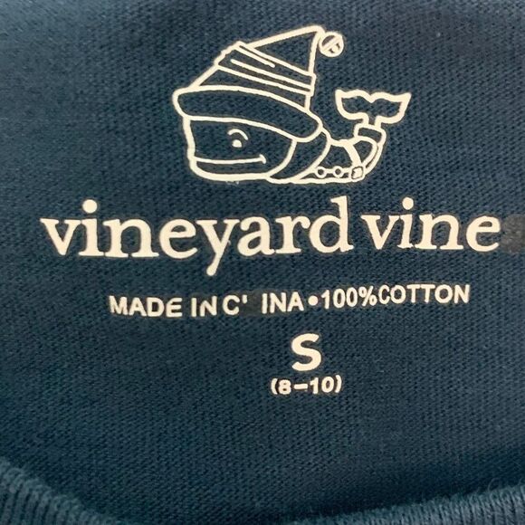 Vineyard Vines Elf Blue Long Sleeve Shirt Size Small 8-10 - Picture 2 of 5